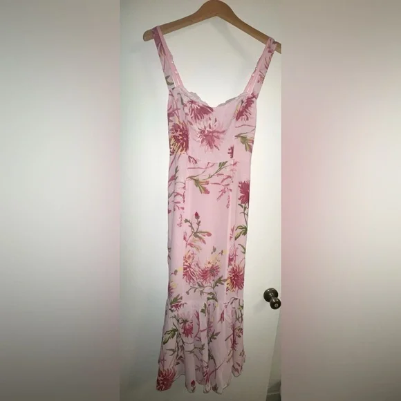 Reformation Petites Irisa Dress Pink Floral Midi Dress - Picture 3 of 9
